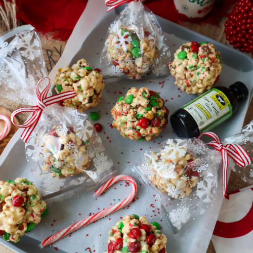 Christmas Popcorn Balls Recipe with Alcohol-Free Vanilla Flavor from Singing Dog Vanilla
