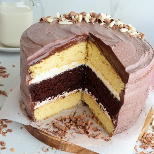 Chocolate and Vanilla Layer Cake